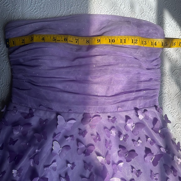Elegant Purple Strapless Dress - Picture 9 of 10
